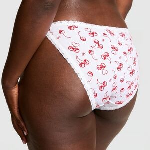 🍒Victoria's Secret PINK Wink Lace-Trim XL String Bikini Panty Cherries